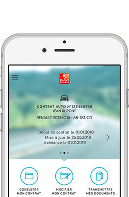 Direct Assurance Application mobile - Vos contrats en un coup d'oeil